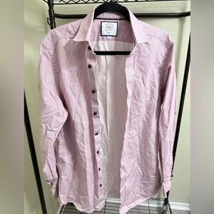 Charles Tyrwhitt Light Red and White Micro Pattern Dress Shirt